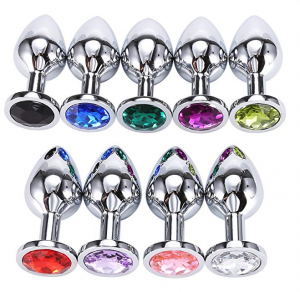 Plug Acero Enjoyado Cristal Colores Elegante Anal 7cm
