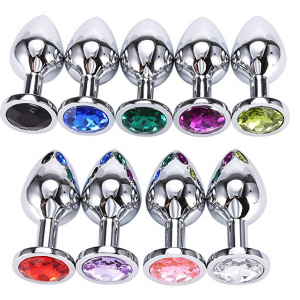 Plug Acero Enjoyado Cristal Colores Elegante Anal 7cm