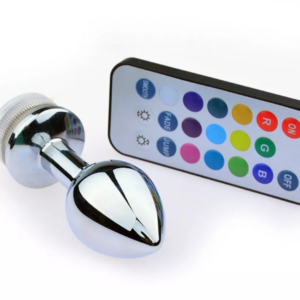 Plug Anal con Control Luces LED Enjoyado Cristal 9 cm
