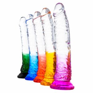 Dildo Gel Transparente Efecto Degradado 16 Cm