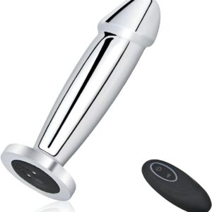 Plug Metálico Vibrador 10 Modos USB Con Control Remoto